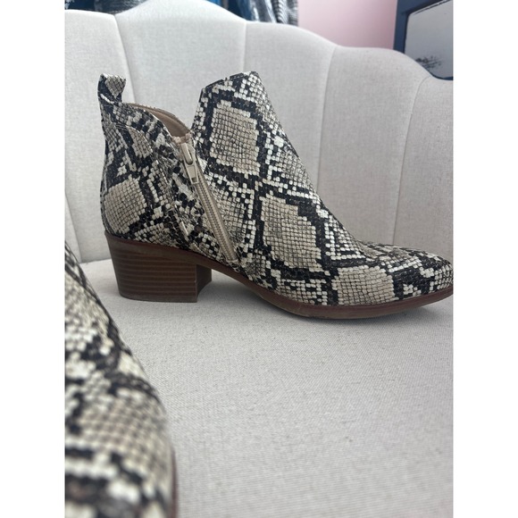 MIA‎ Women's Snakeskin Ankle Boots Side Zip Block Heel Pointed Toe Fashion - Picture 2 of 5